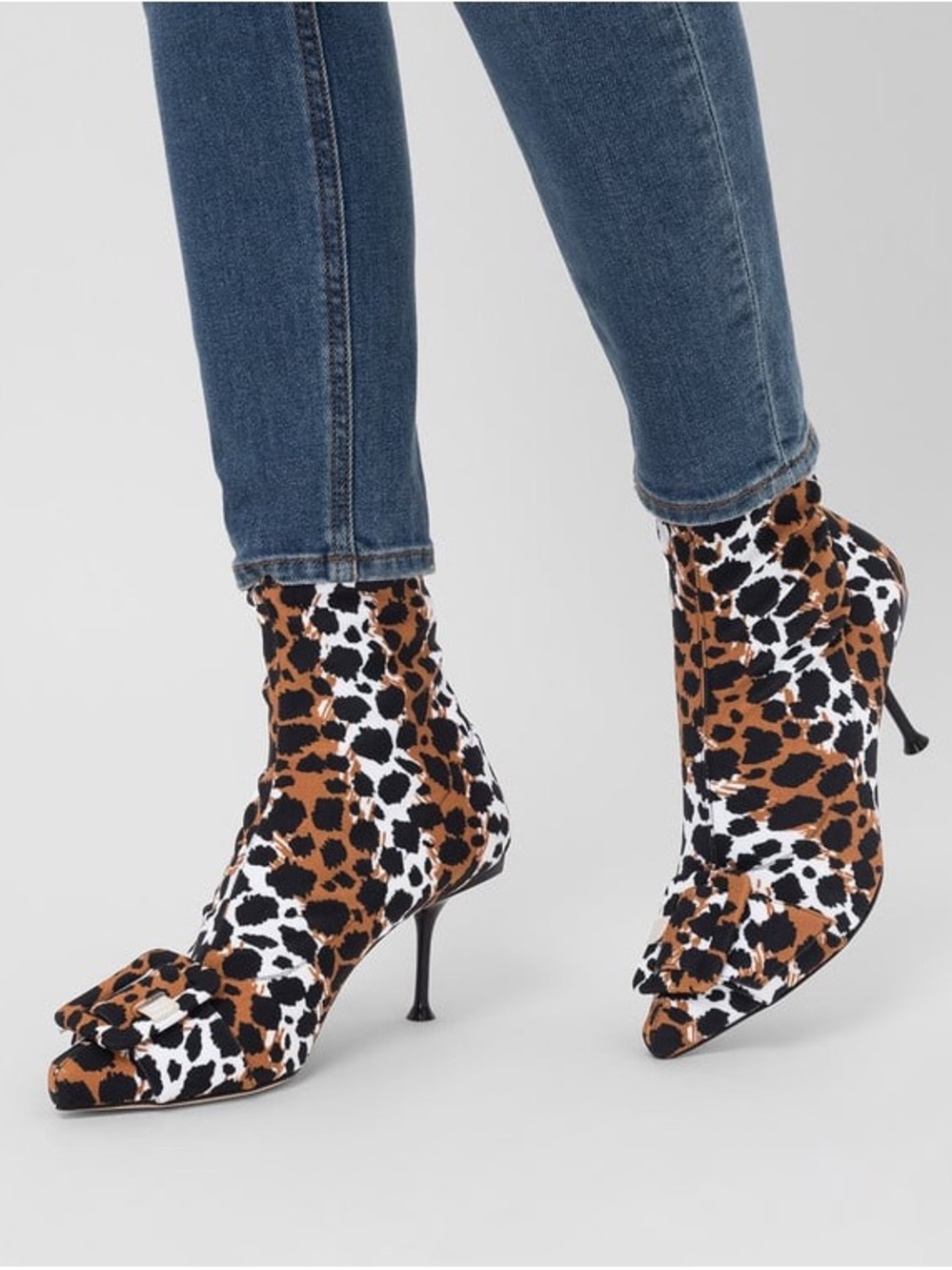 Sergio Rossi "sr Milano" Leopard Print Sock Boots - Picture 6 of 13